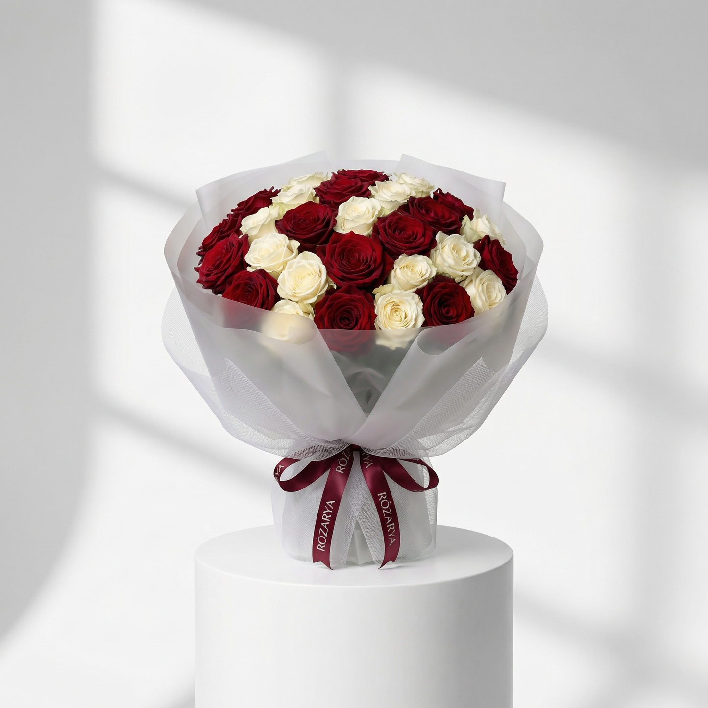 The Crimson & Cream Contrast Bouquet