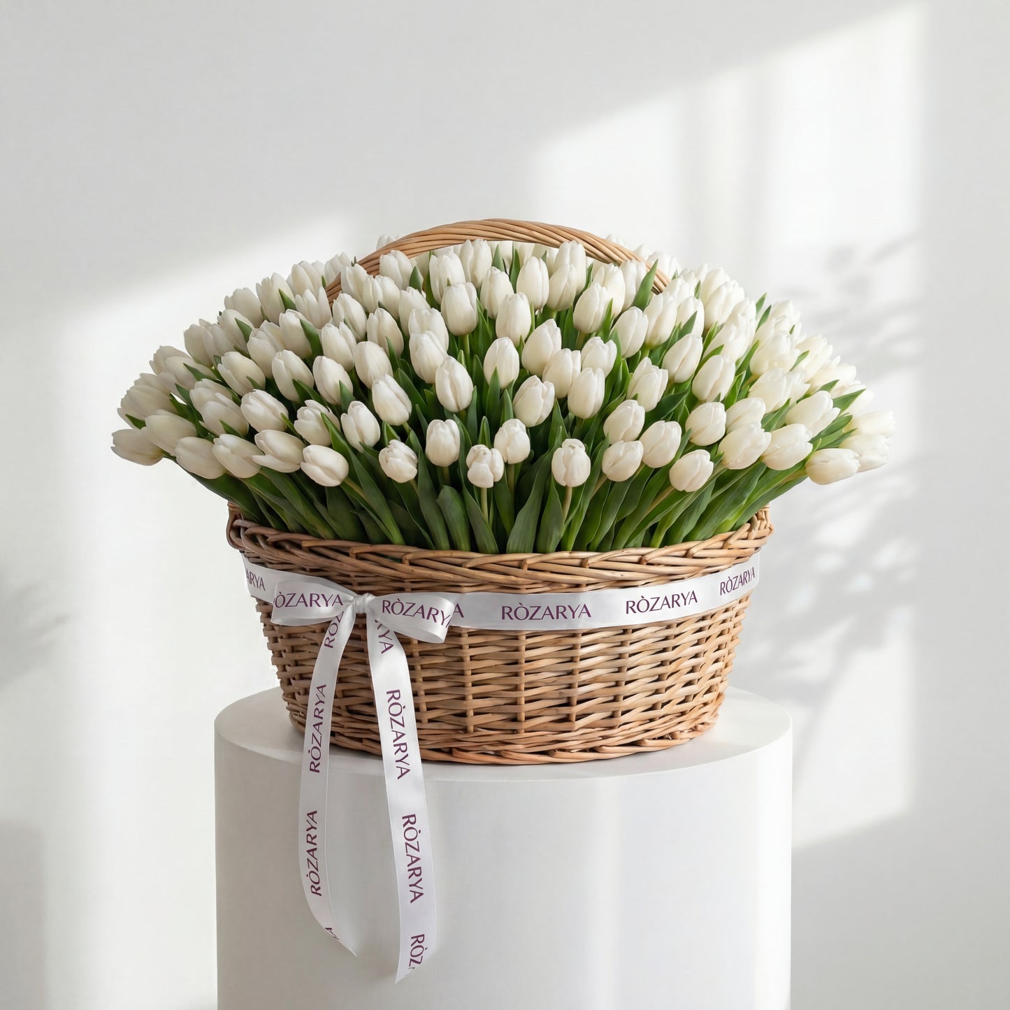 Ivory Tulip Grandeur Basket