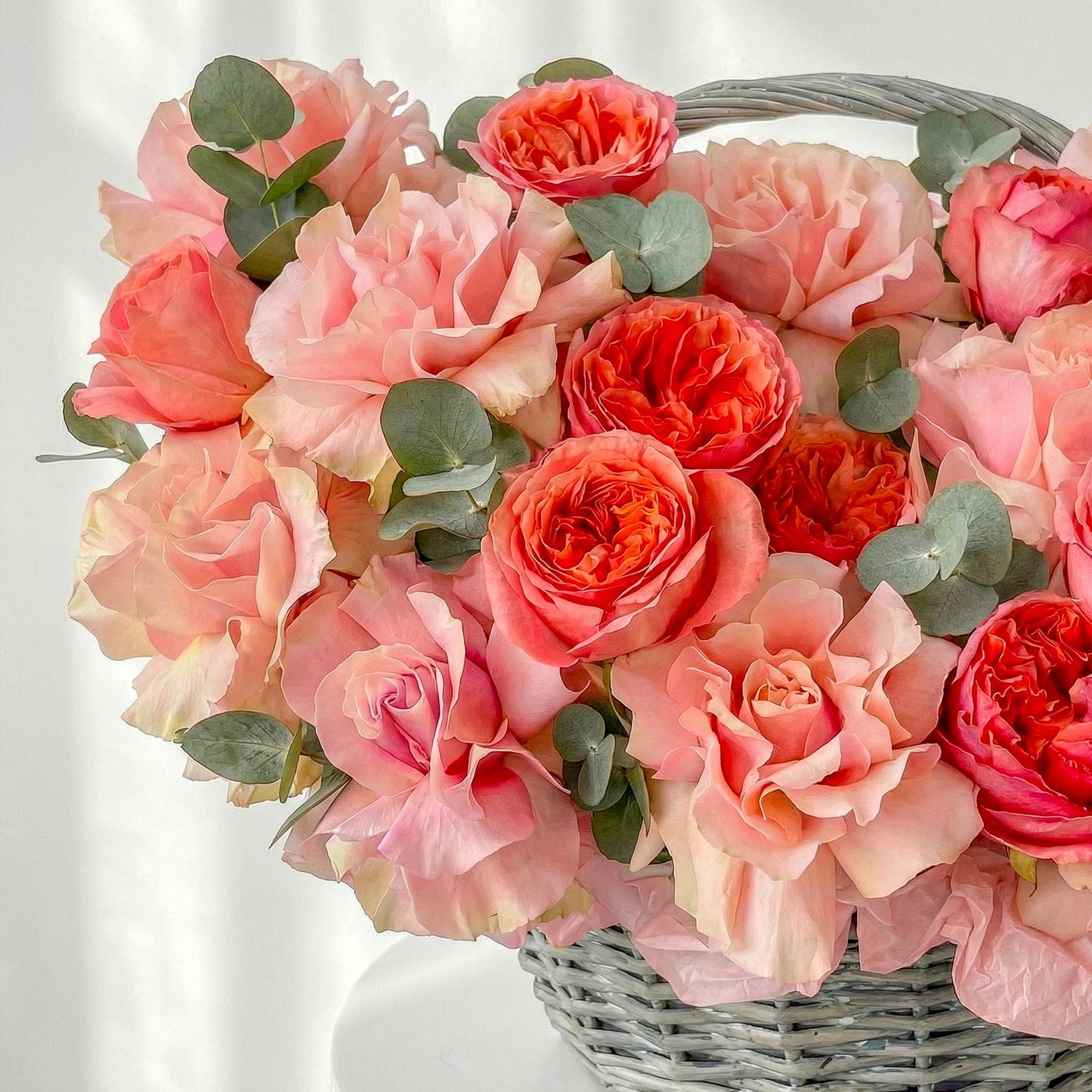 Pink Champagne Rose Basket