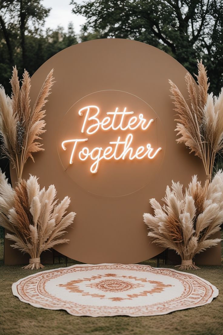 Boho "Better Together" Neon Photozone