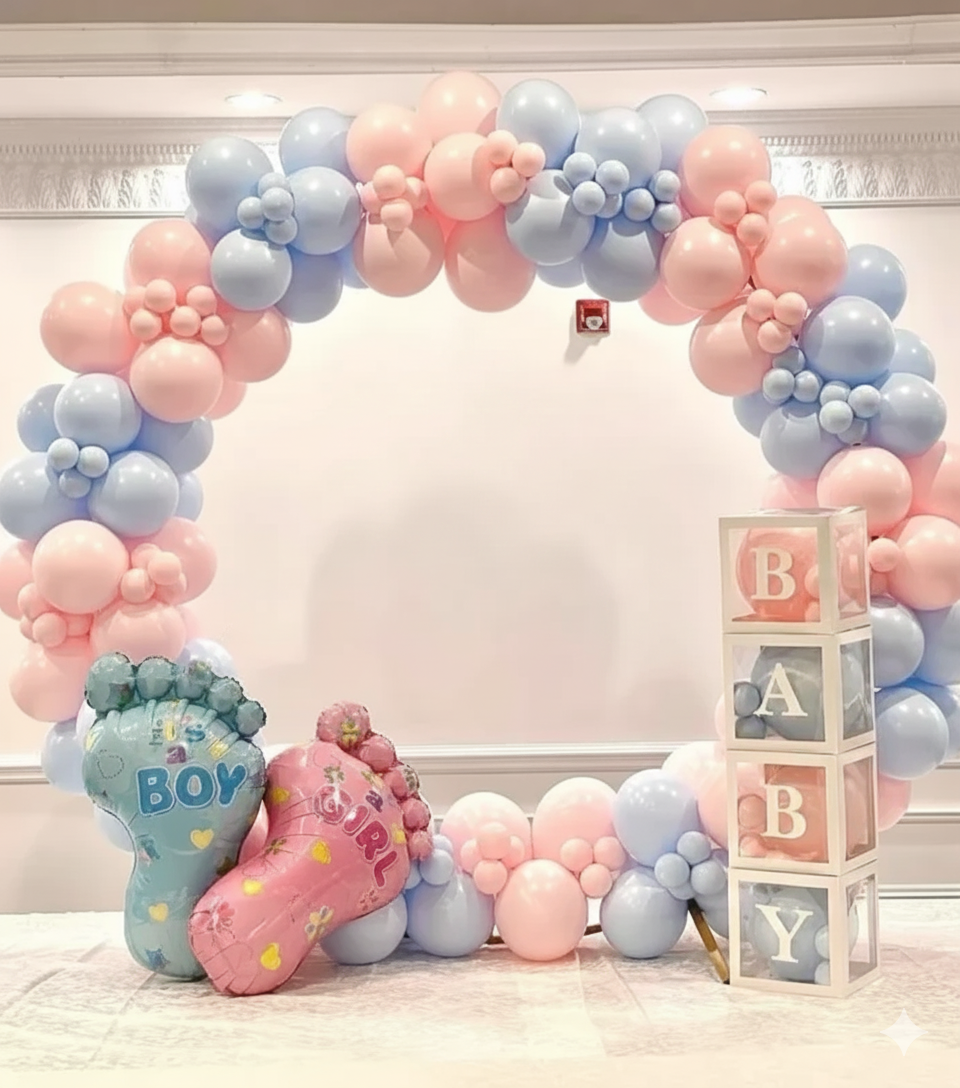 Baby Pink & Blue Gender Reveal Decorations