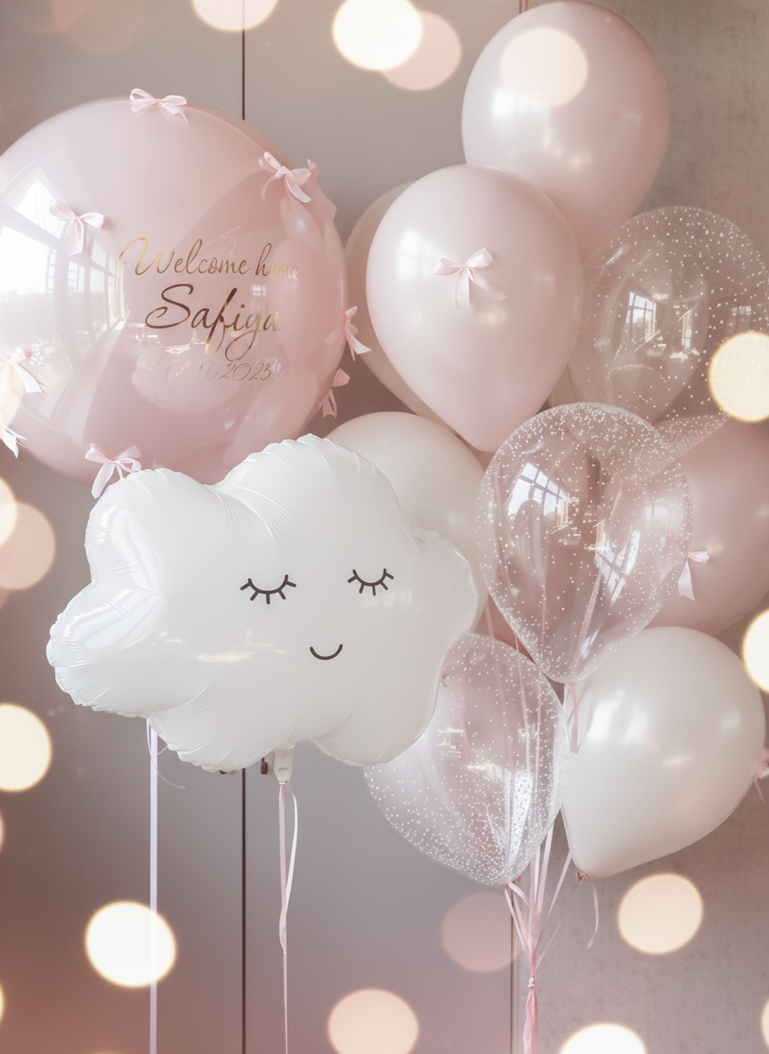 Welcome Home Personalized Cloud Balloons