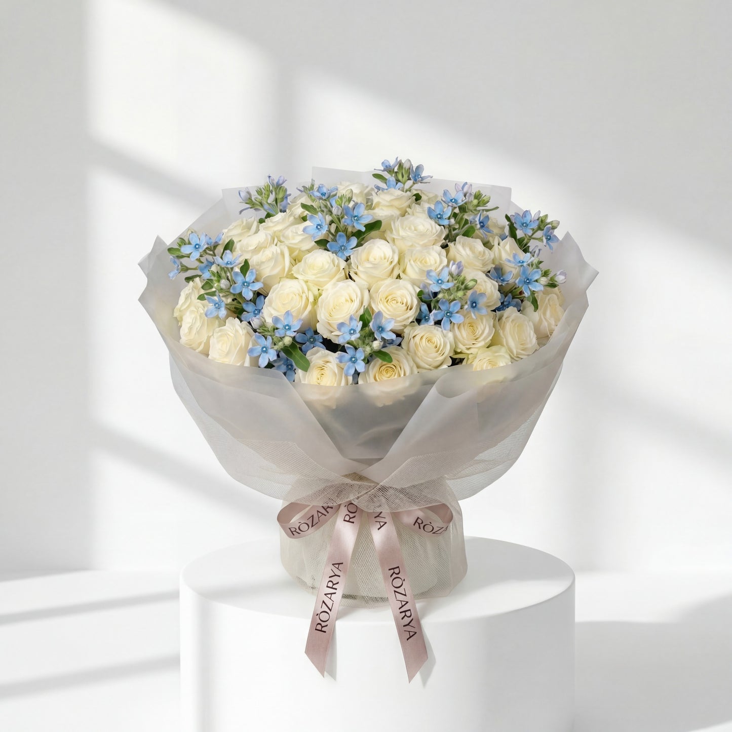 The Azure & Cream Elegance Bouquet