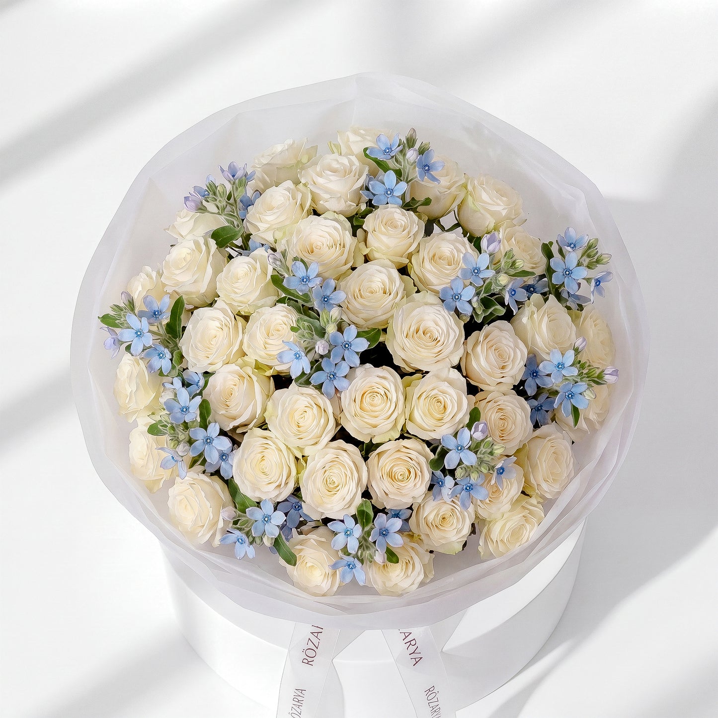 The Azure & Cream Elegance Bouquet