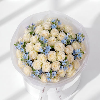 The Azure & Cream Elegance Bouquet