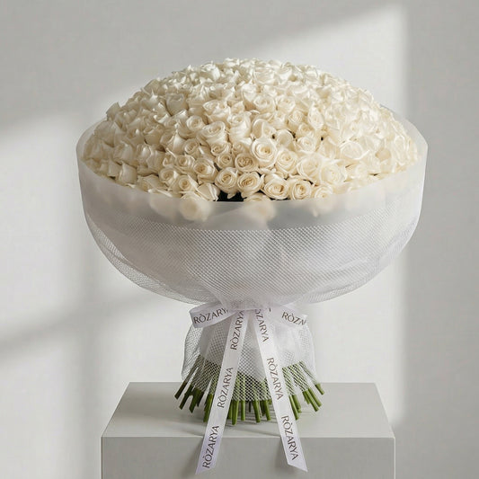 The Majestic Ivory Rose Hemisphere