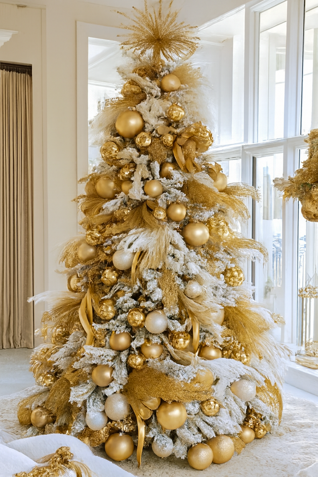 Snow‑Dusted Gold Radiance Tree
