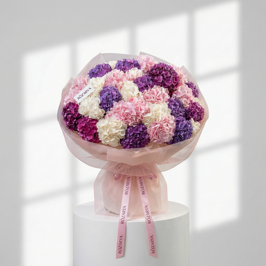 Velvet Pastel Hydrangea Dream Bouquet