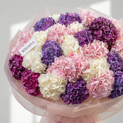 Velvet Pastel Hydrangea Dream Bouquet