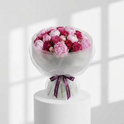 The Midnight Berry: Deep Magenta & Plum Peony Bouquet