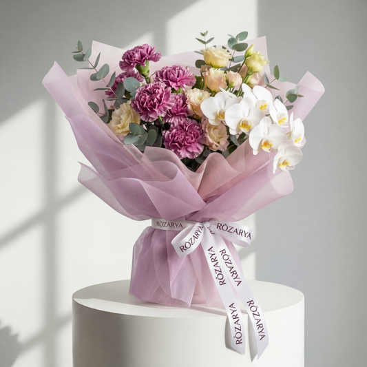 The Vintage Charm Bouquet: Lavender Carnation