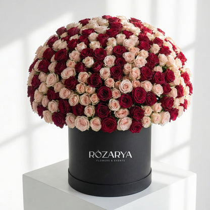 The Grande Romance: Signature Rose Hatbox (Red & Blush Mix)