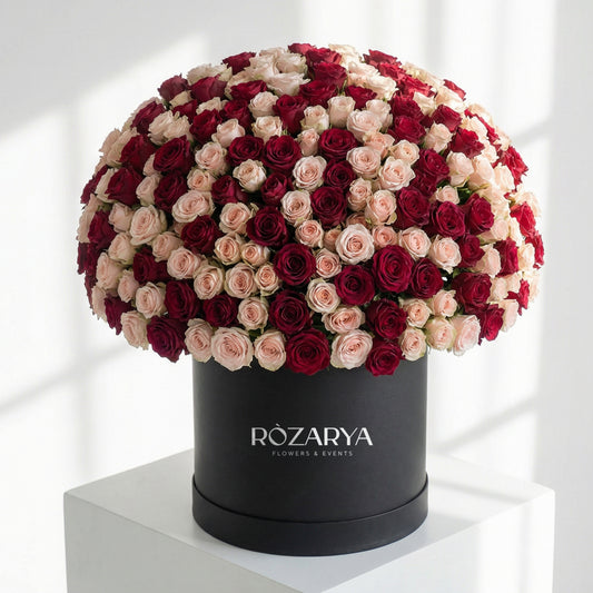 The Grande Romance: Signature Rose Hatbox (Red & Blush Mix)