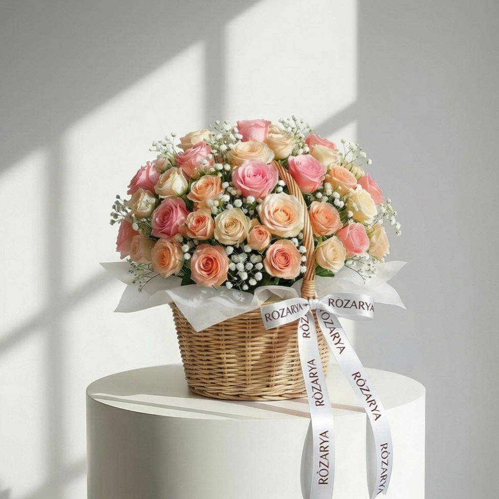 Luxury Peach and Pink Rose Arrangement