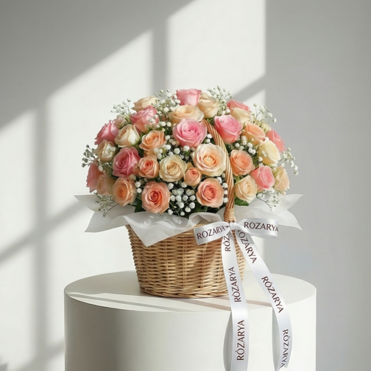 Luxury Peach and Pink Rose Arrangement