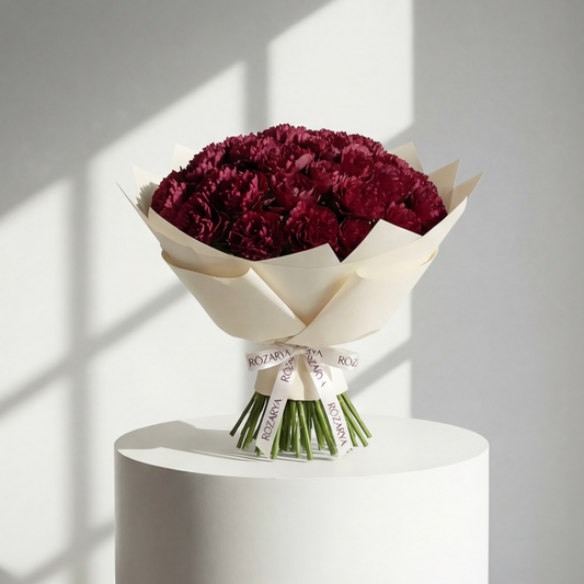 The Velvet Crimson Carnation Bouquet