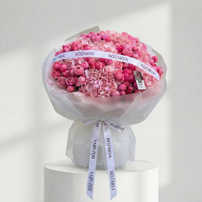 The Rosy Radiance: All-Pink Mixed Bouquet