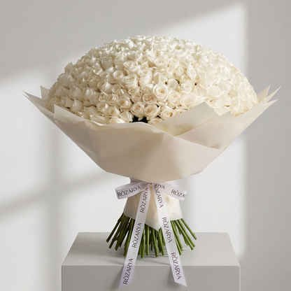 The Majestic Ivory Rose Hemisphere