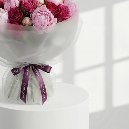 The Midnight Berry: Deep Magenta & Plum Peony Bouquet