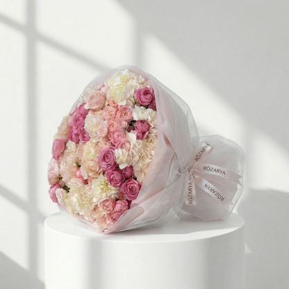 The Sunset Serenity: Mixed Pastel Rose Bouquet