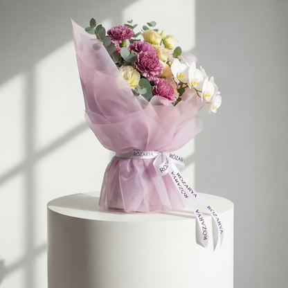 The Vintage Charm Bouquet: Lavender Carnation