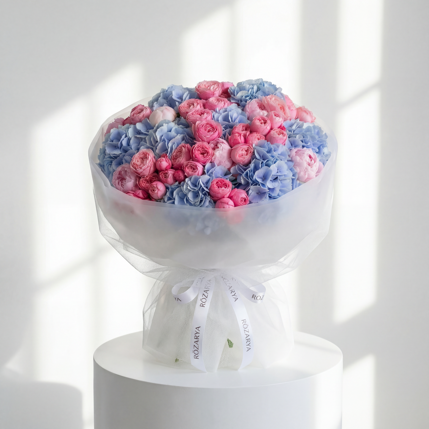 The Cotton Candy Dream: Blue & Pink Rose Bouquet
