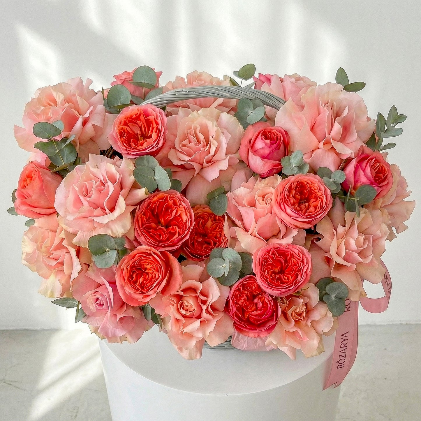 Pink Champagne Rose Basket