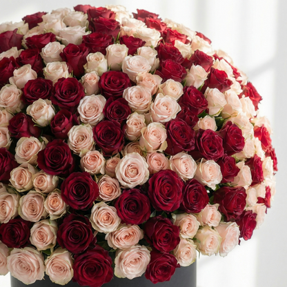 The Grande Romance: Signature Rose Hatbox (Red & Blush Mix)