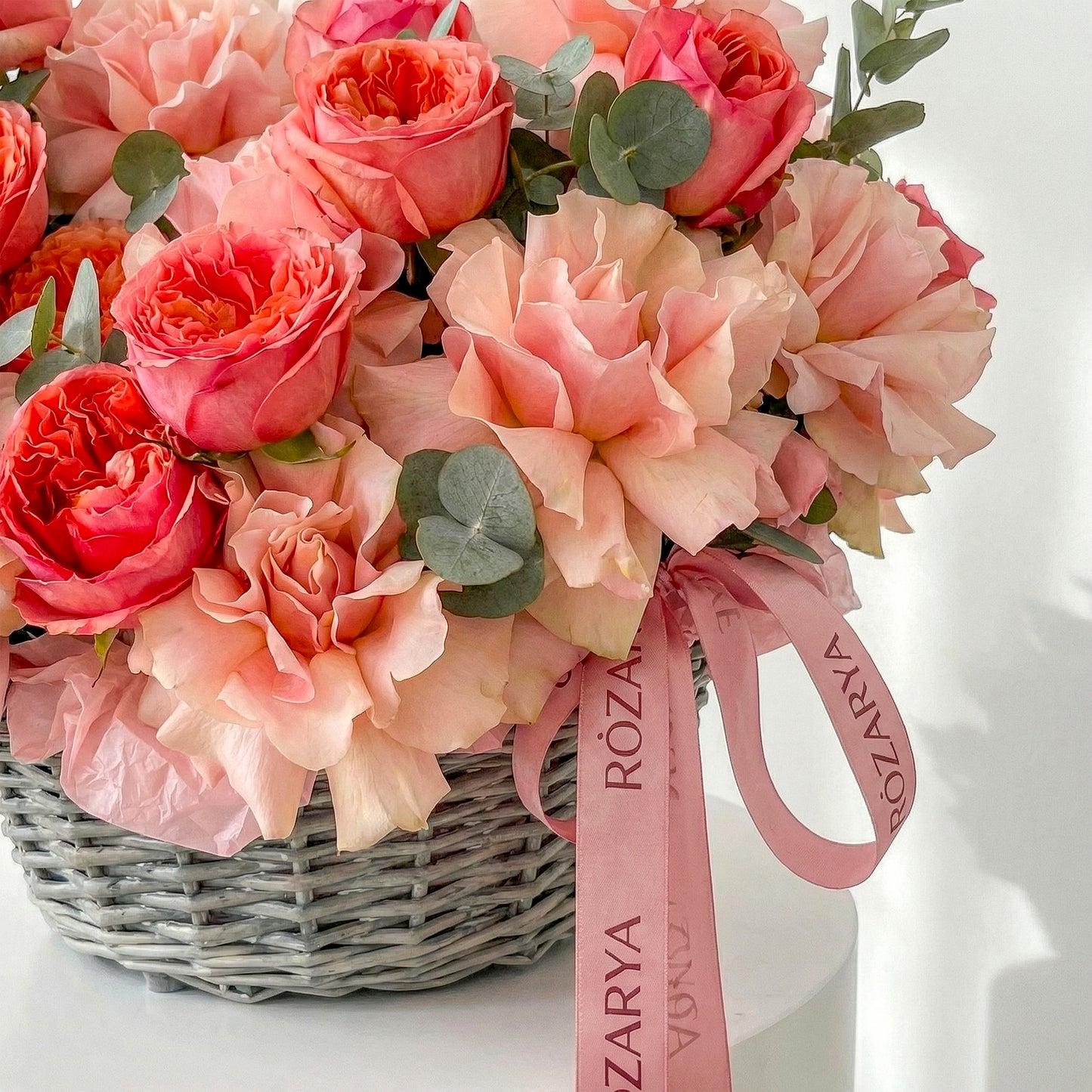 Pink Champagne Rose Basket