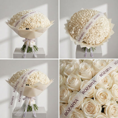 The Majestic Ivory Rose Hemisphere