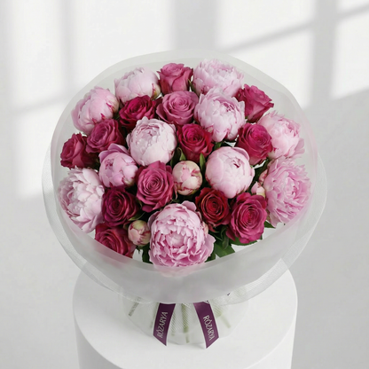 The Midnight Berry: Deep Magenta & Plum Peony Bouquet