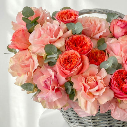 Pink Champagne Rose Basket