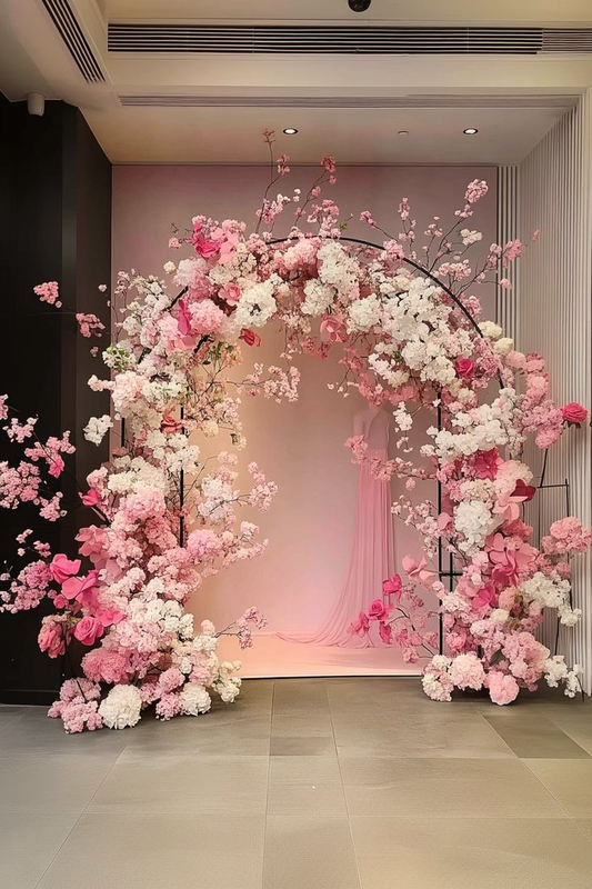 Grand Cherry Blossom & Peony Arch Photozone