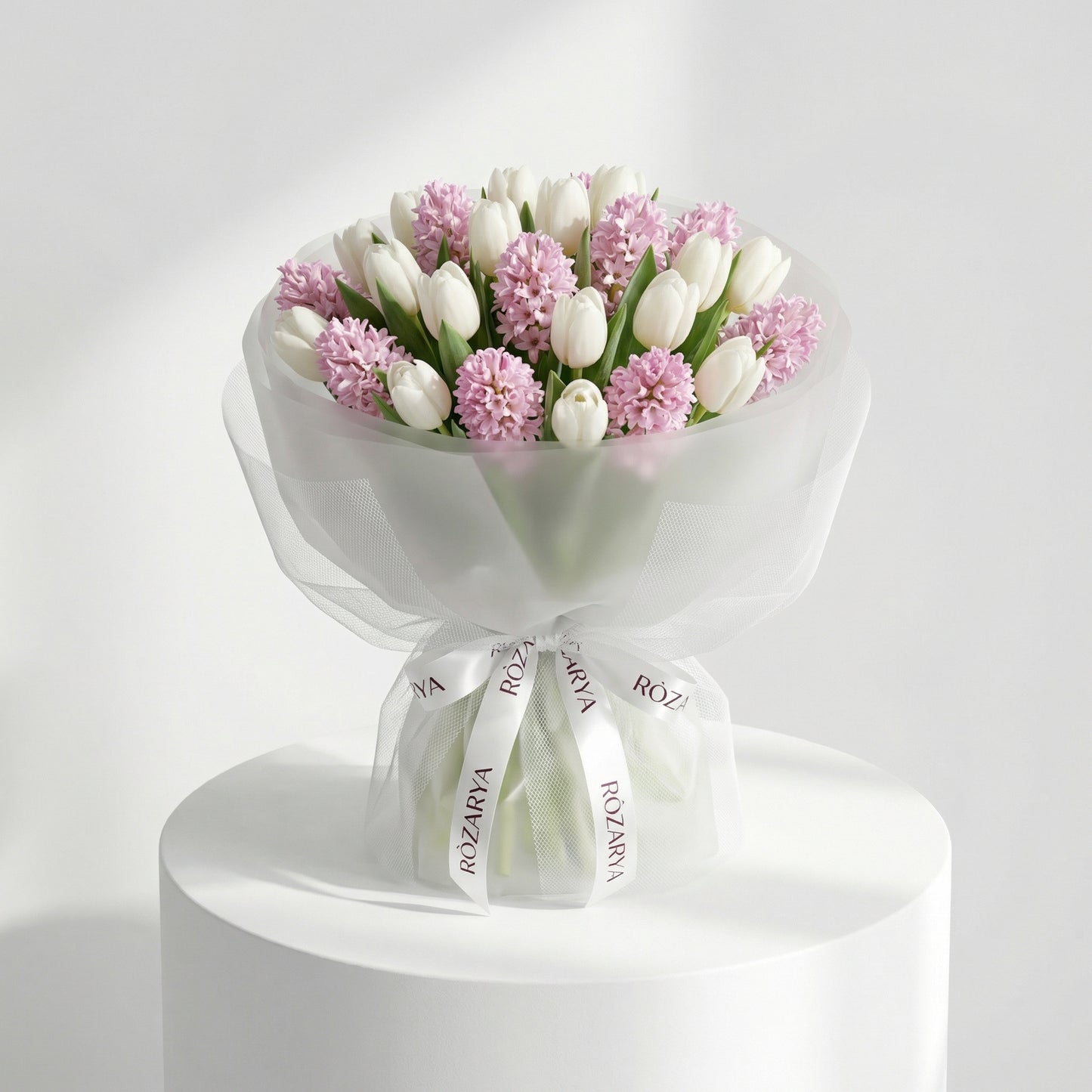 Ivory Tulips & Lilac Hyacinths