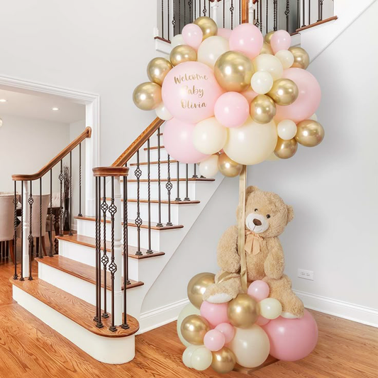 Personalized Pink & Gold "Welcome Baby Olivia" Display