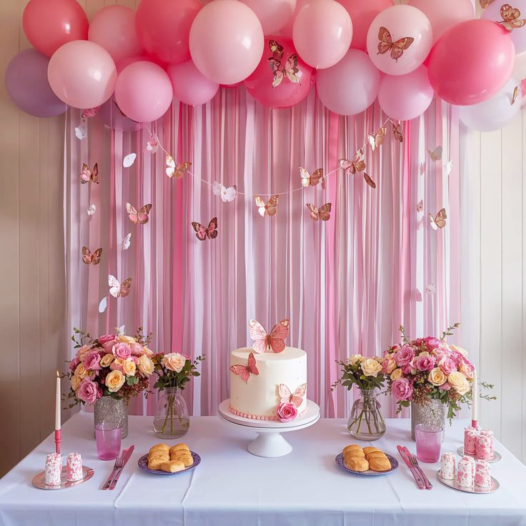 Whimsical Pink Butterfly Birthday Decorations