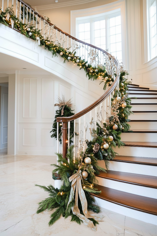 Champagne Elegance Staircase Garland