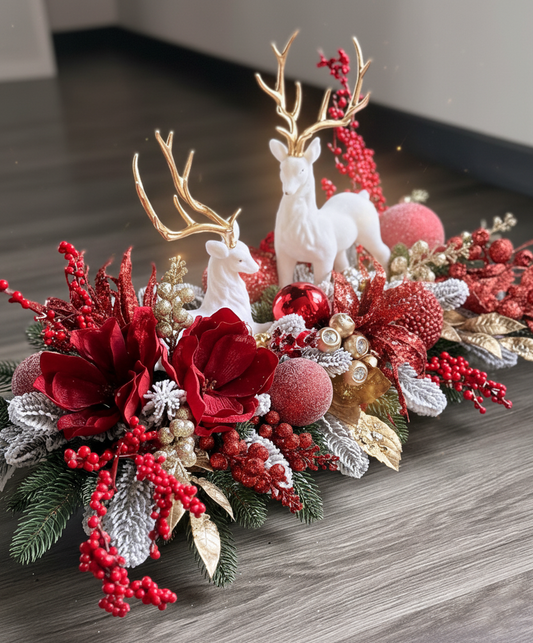 Ruby Red Majesty Deer Centerpiece