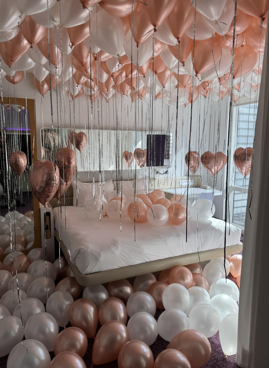 Rose Gold & White Full Room Balloon Decor