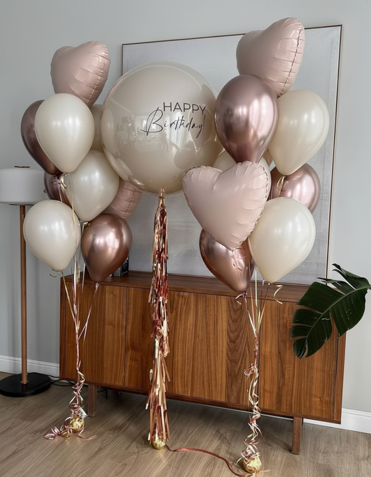 Chic Champagne & Rose Gold Jumbo Birthday Balloons