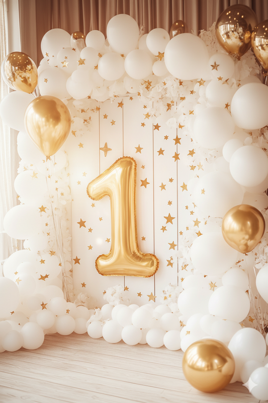 Luxurious Gold and White First Birthday Photo Frame