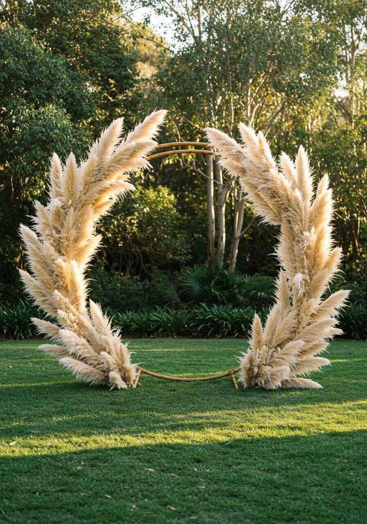Boho Pampas Grass Ceremony Arch
