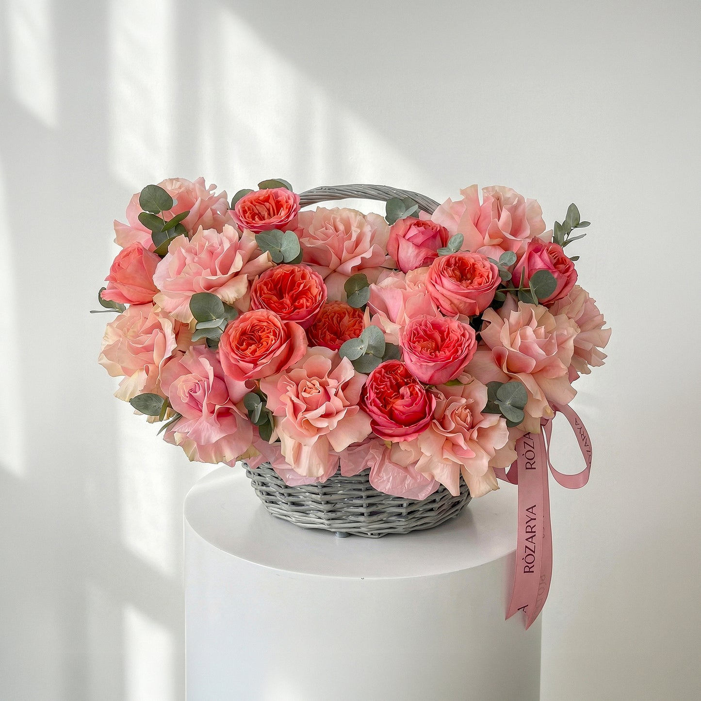 Pink Champagne Rose Basket