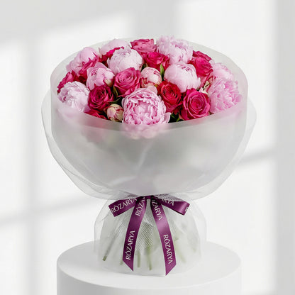 The Midnight Berry: Deep Magenta & Plum Peony Bouquet