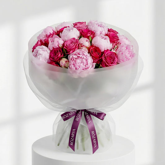 The Midnight Berry: Deep Magenta & Plum Peony Bouquet