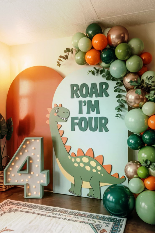 "Roar I'm Four" Dinosaur Birthday Decorations