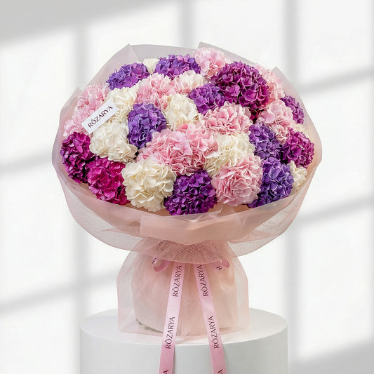 Velvet Pastel Hydrangea Dream Bouquet