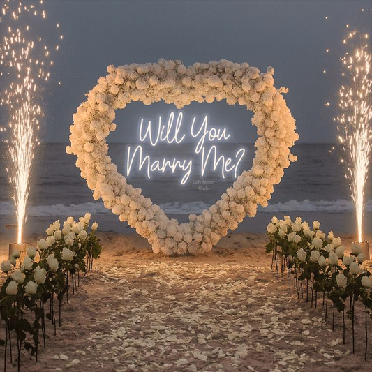 Beachfront Fireworks Proposal Arch