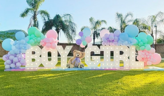 Grand Outdoor "Boy or Girl" Gender Reveal Setup